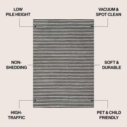 Jonathan Y Aarhus High-low Minimalist Scandi Striped Area Rug In Gray