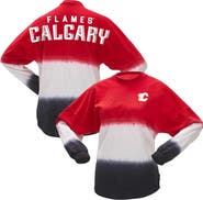 SPIRIT JERSEY Women's Fanatics Branded Red/Black Calgary Flames Ombre Long Sleeve T-Shirt