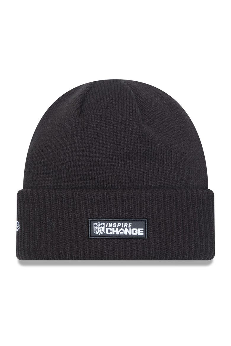 Men's New Era Black Seattle Seahawks 2022 Inspire Change  Cuffed Knit Hat, Alternate, color, Black