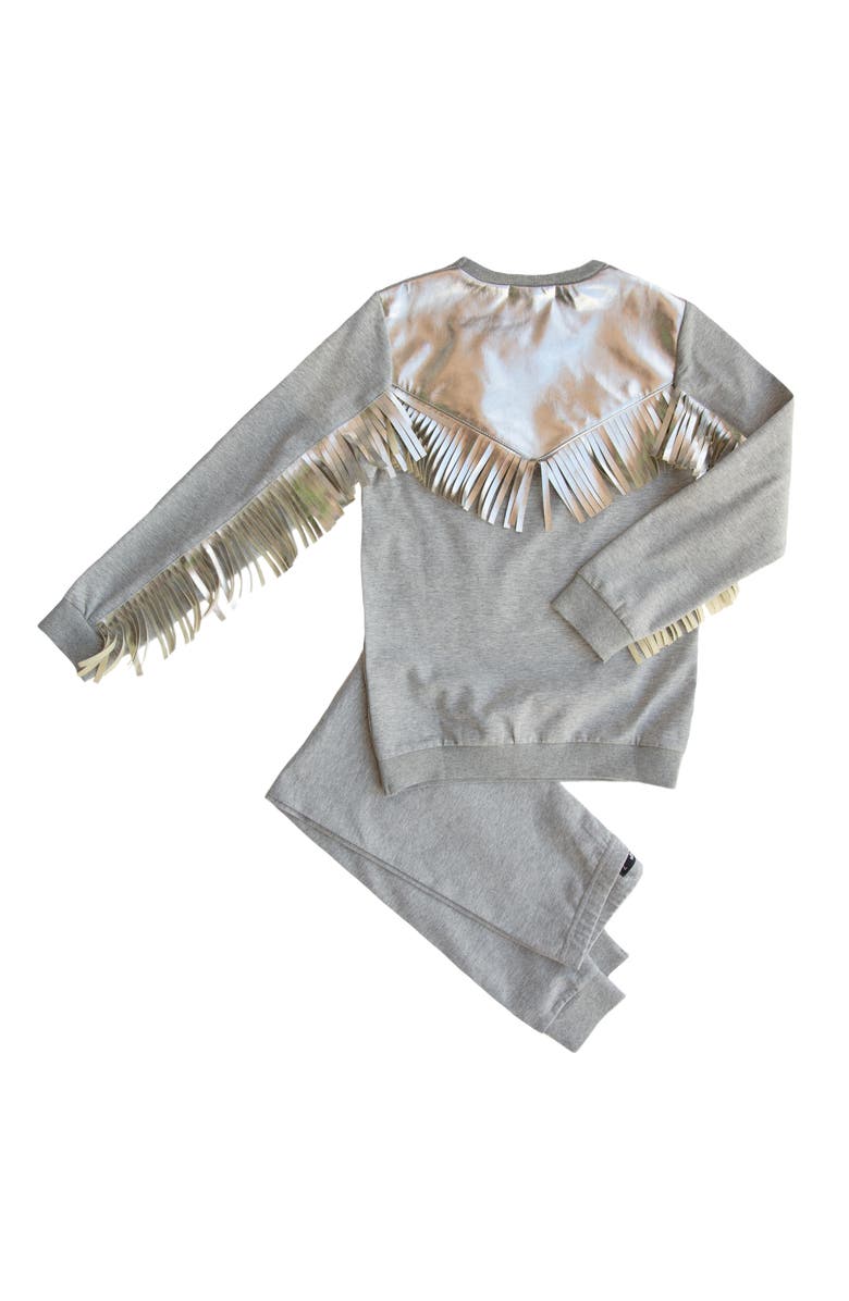 NoggiWear Girls' Vee Fringes Loungewear Set, Alternate, color, 