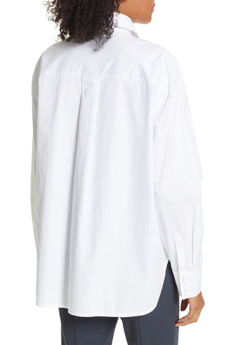 Tibi Front Zip Tech Poplin Shirt, Alternate, color,