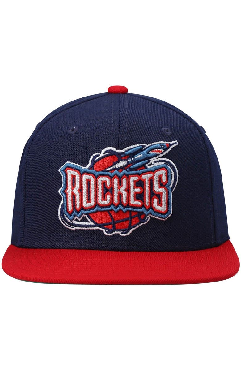Mitchell & Ness Men's Mitchell & Ness Navy/Red Houston Rockets Hardwood Classics Team Two-Tone 2.0 Snapback Hat, Alternate, color,