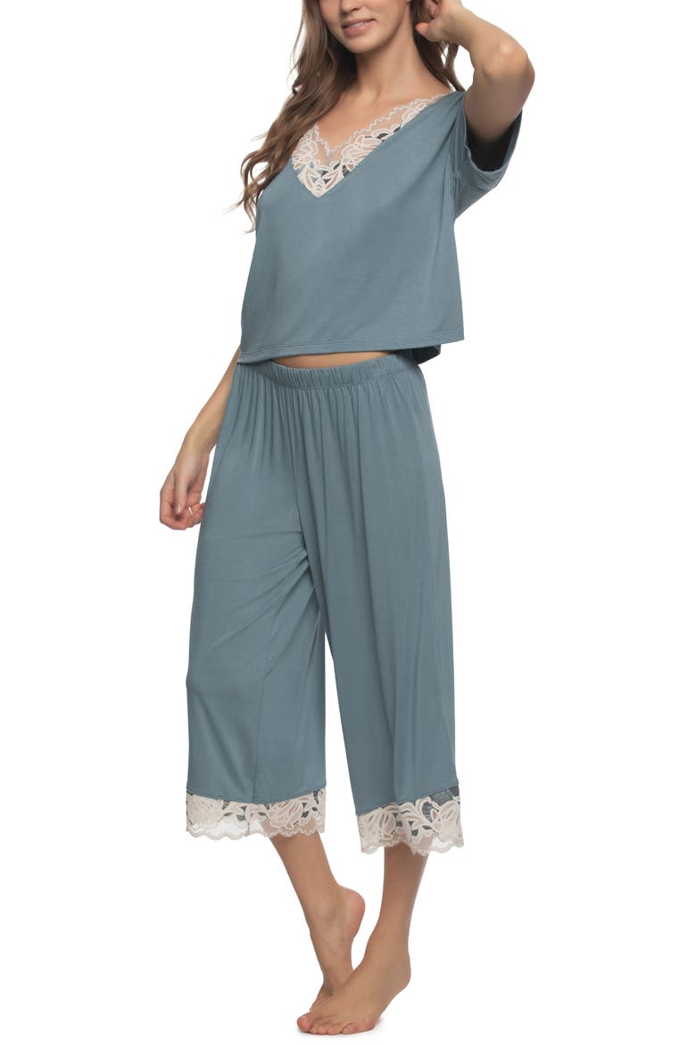 Amelie Crop Pajamas, Alternate, color, STORMY BLUE