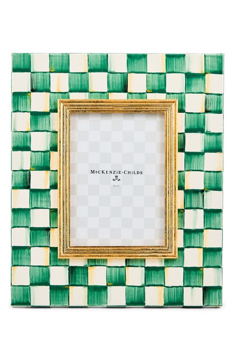 Emerald Check Enameled Steel 4 x 6-Inch Picture Frame
