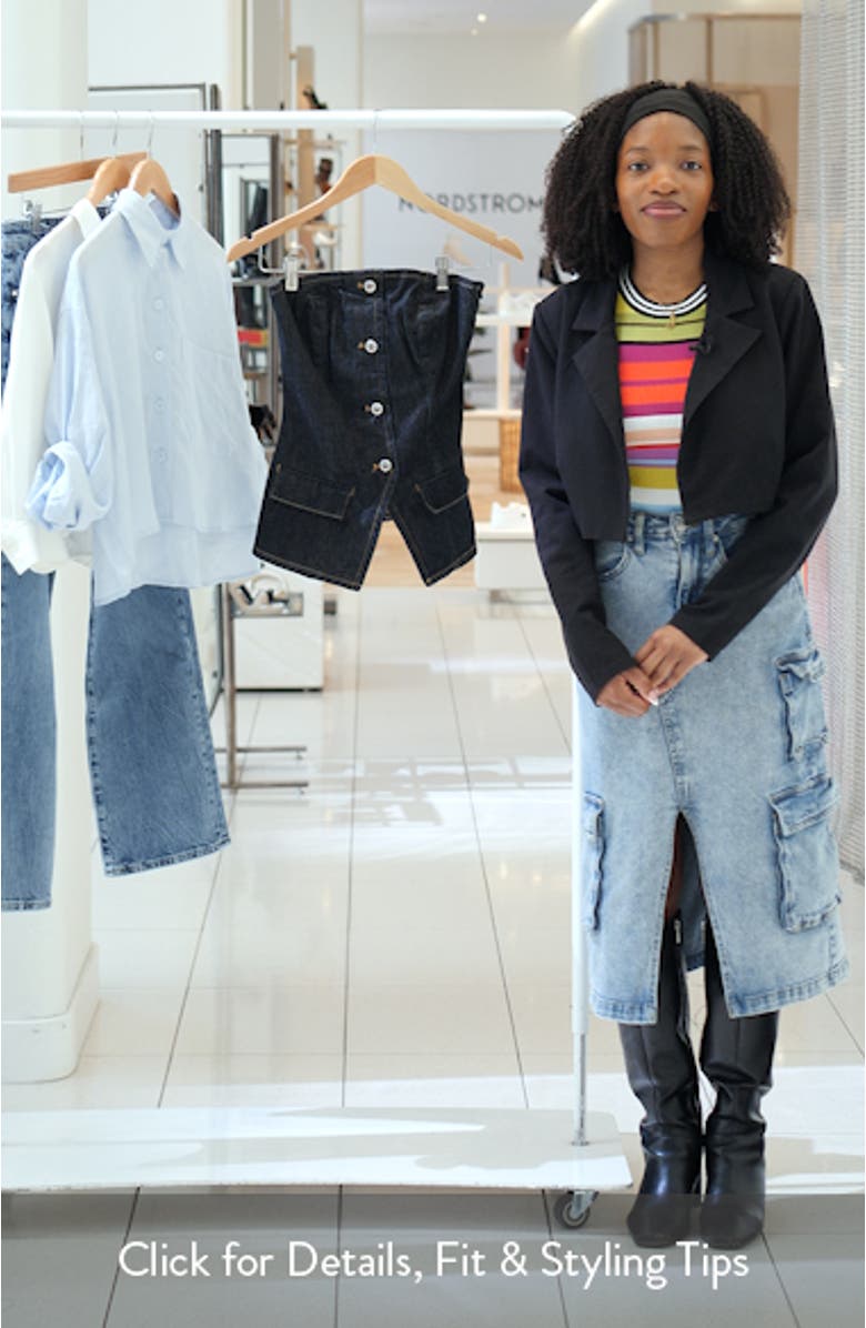 Clemence Denim Bustier Top, sales video thumbnail