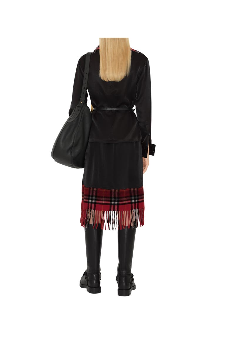 Burberry Satin and Check Scarf Top, Alternate, color, 