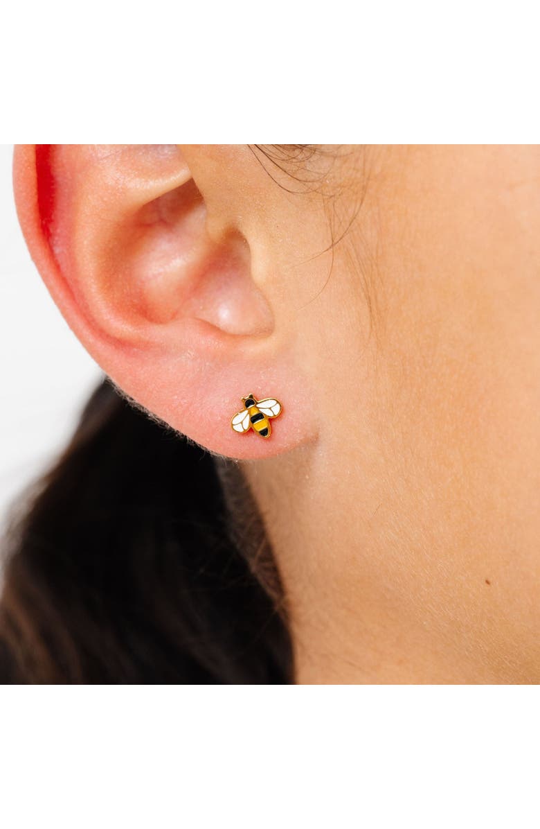 Pip Pop Bee Stud Earrings, Alternate, color, Gold
