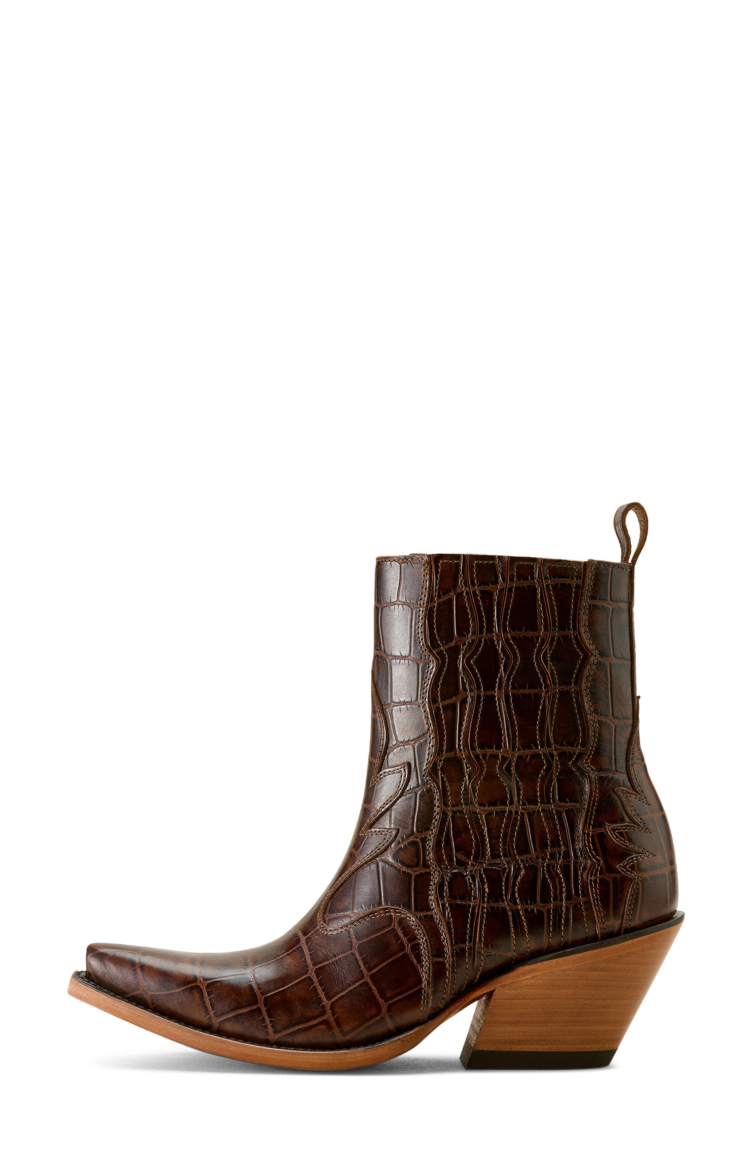 Jade X Toe Cowyboy Boot, Alternate, color, LUXE ESPRESSO CROC PRINT