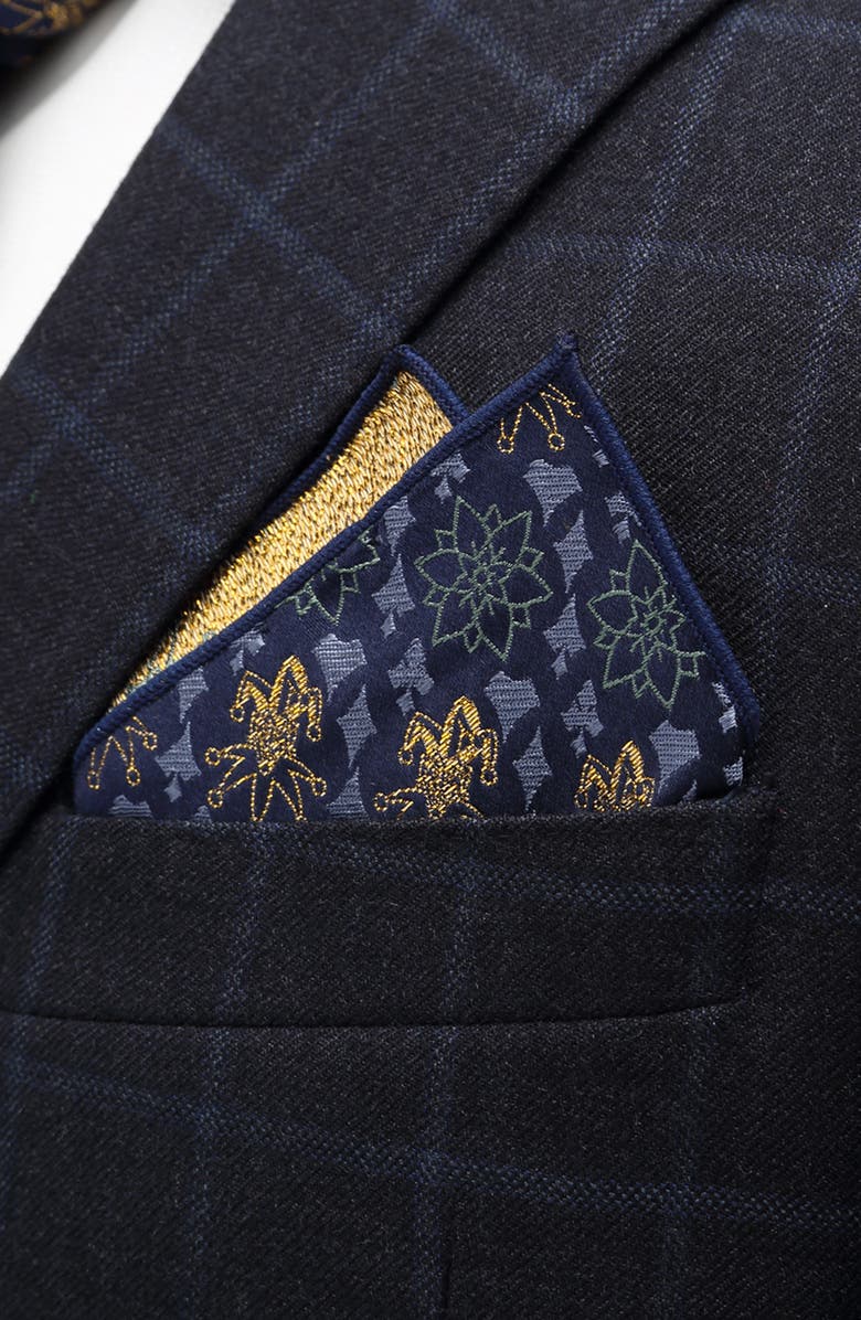Cufflinks, Inc. Metallic Joker Silk Pocket Square, Alternate, color, 