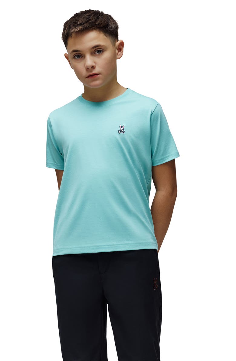 Psycho Bunny Kids
Classic Logo Embroidered Crewneck T-Shirt, Alternate, color, Aqua Haze