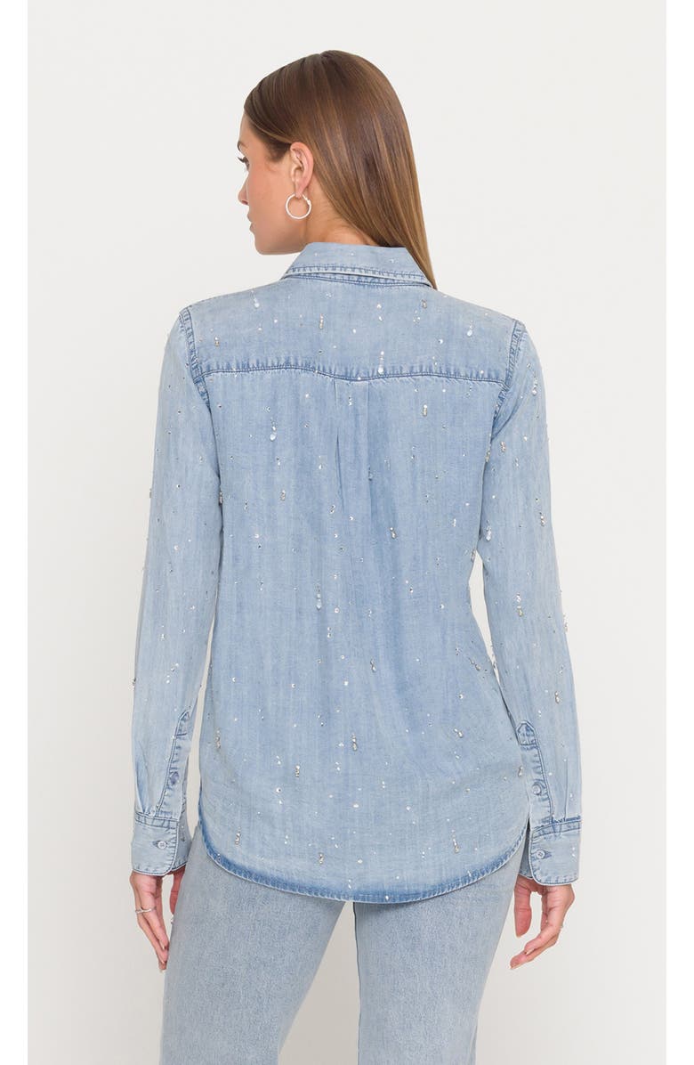 Generation Love Marcello Embellished Denim Shirt, Alternate, color, Light Blue