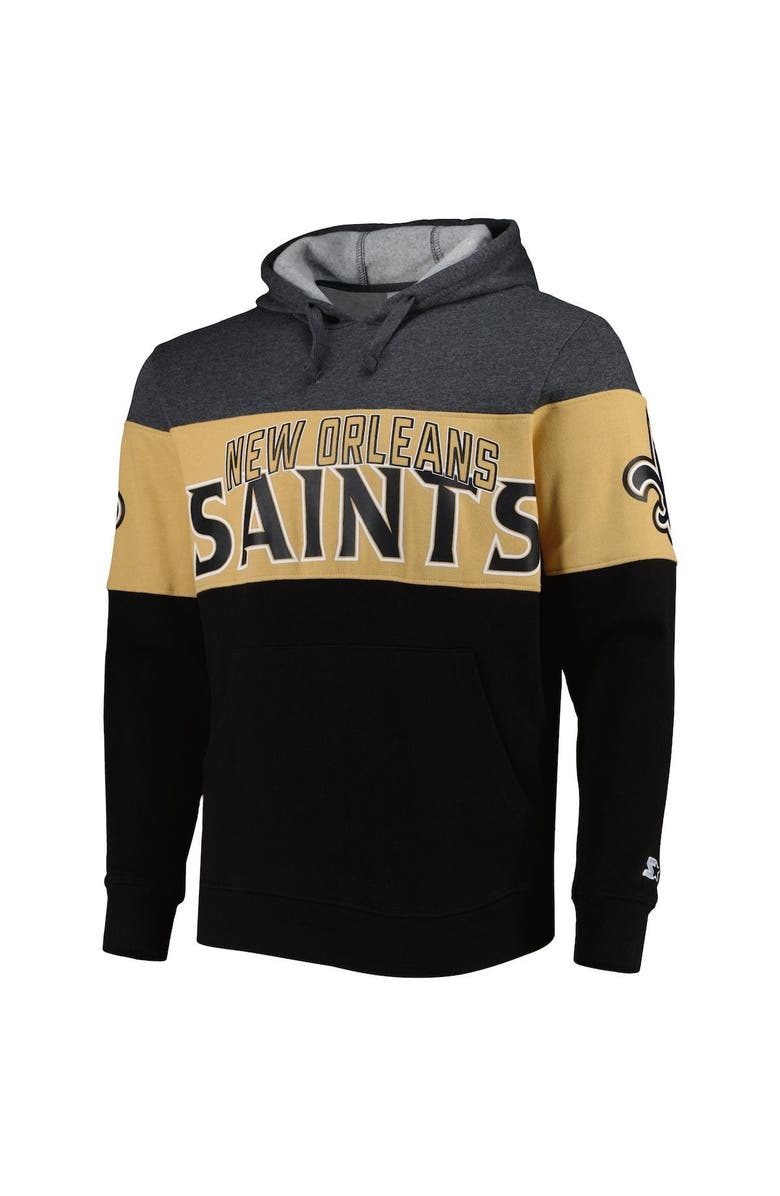 STARTER Men's Starter Black/Heather Gray New Orleans Saints Extreme Pullover Hoodie, Alternate, color, Gray