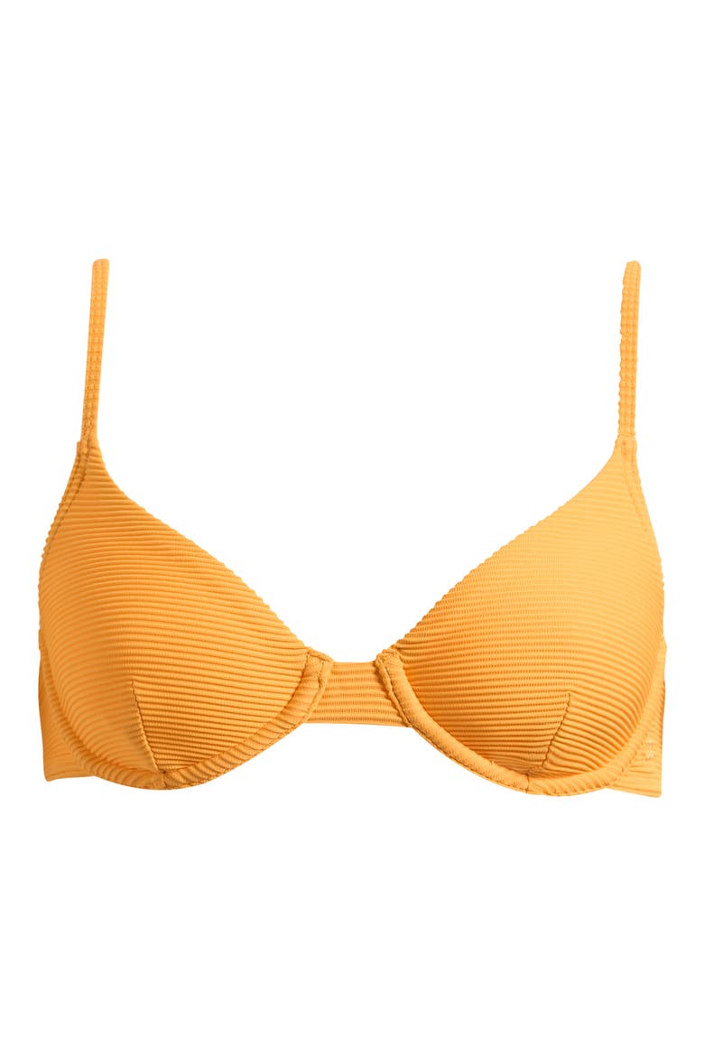 Tanlines Demi Underwire Rib Bikini Top, Alternate, color, SUN KISSED