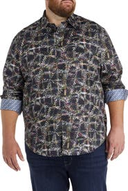 Robert Graham DXL Big & Tall Grid Textured Sport Shirt