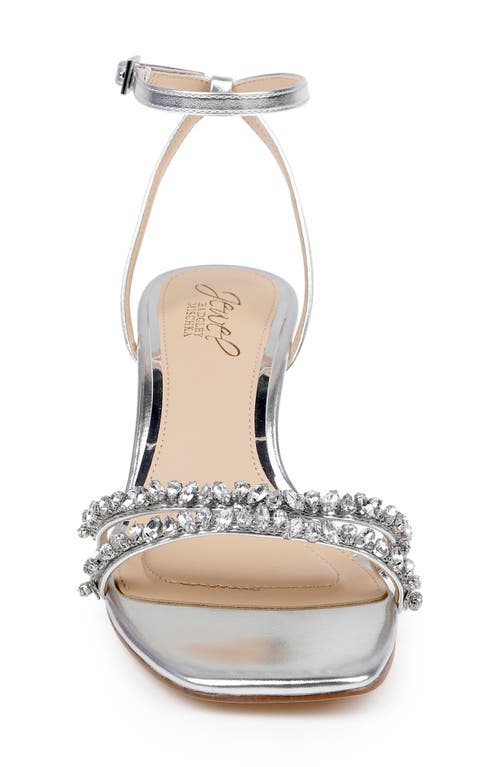 Jewel Badgley Mischka Nayla Ankle Strap Sandal In Silver Metallic