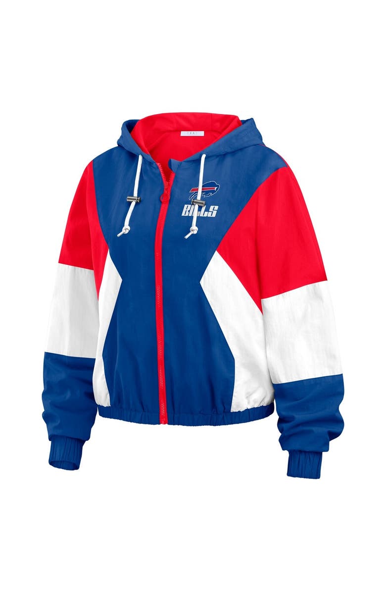 WEAR by Erin Andrews Women's WEAR by Erin Andrews Royal/Red Buffalo Bills Plus Size Color Block Full-Zip Windbreaker Jacket, Alternate, color, 