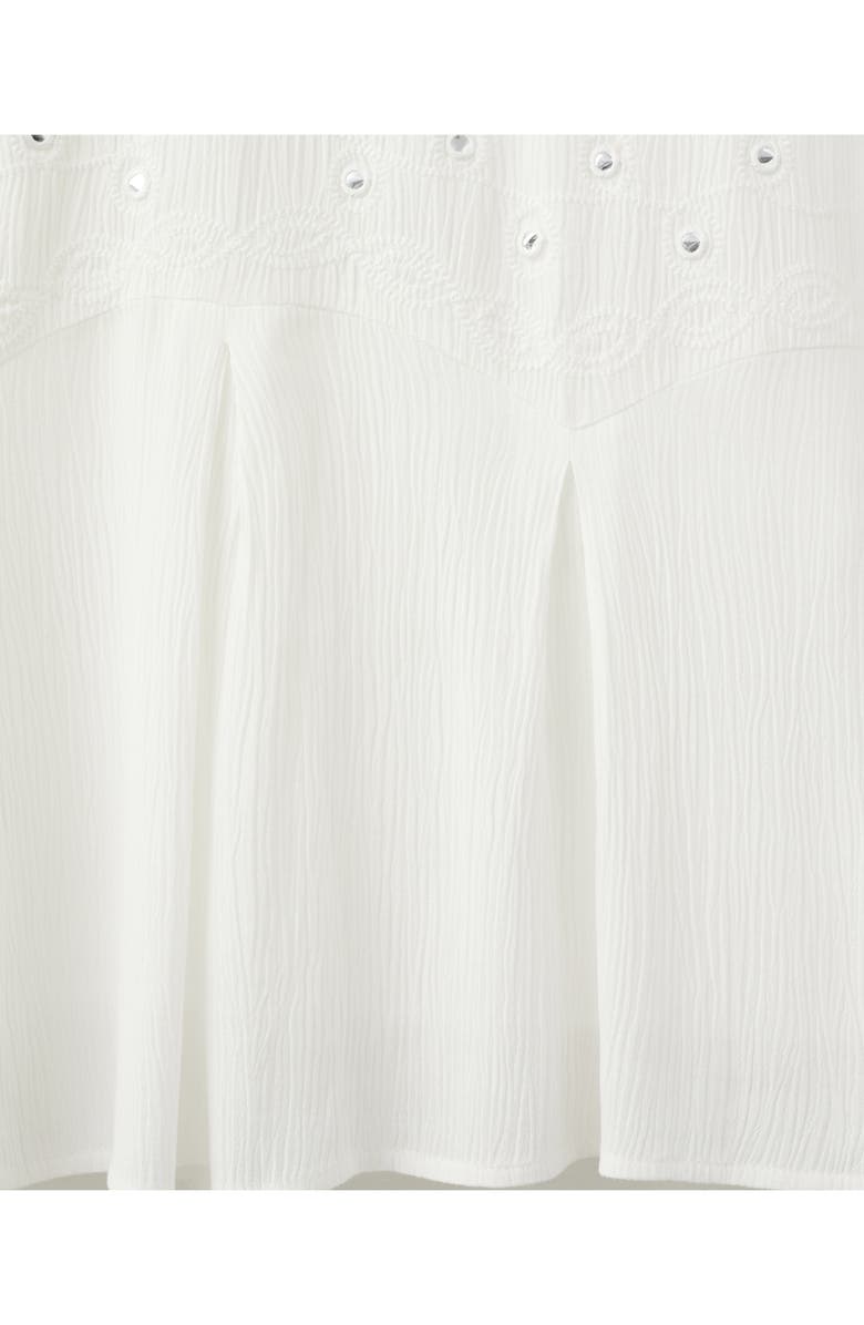 MANGO TEEN Embroidered Mirror Mini Sundress, Alternate, color, Off White
