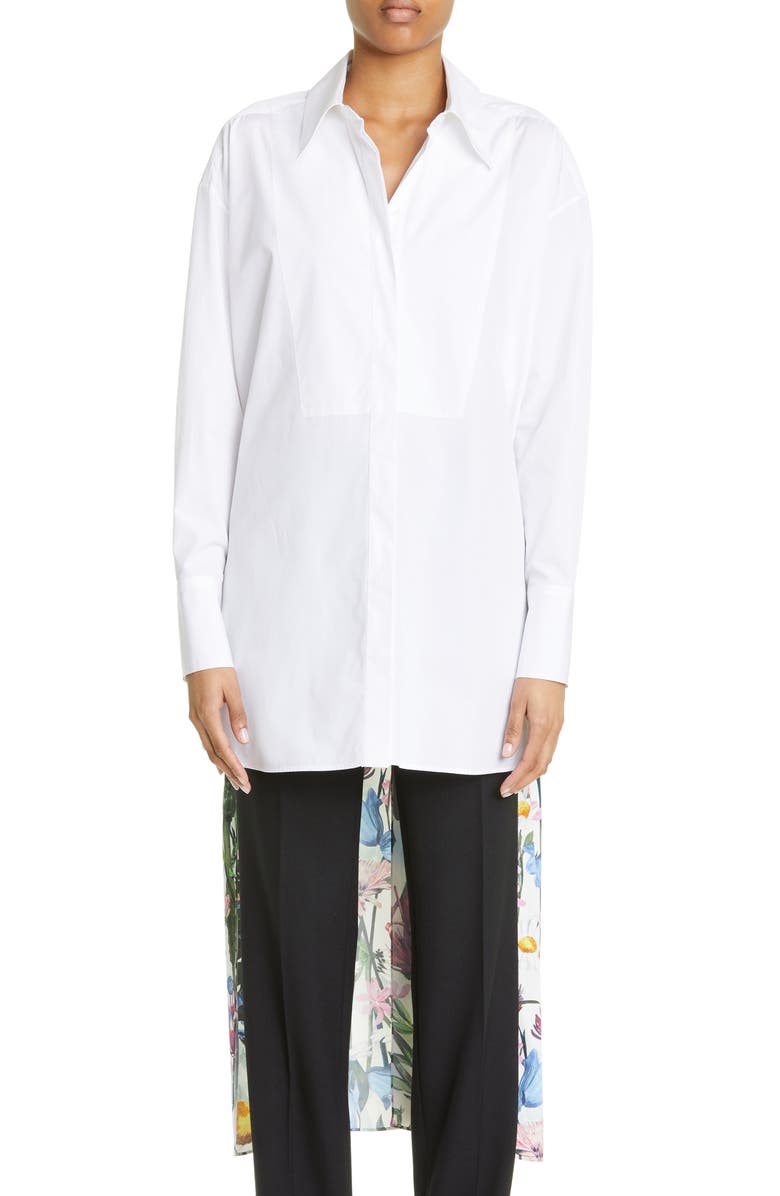 Stella McCartney Floral Back Panel Button-Up Shirt, Main, color, 