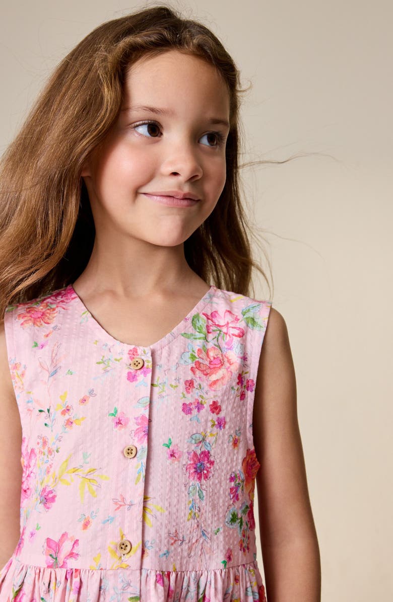 NEXT Kids' Floral Sleeveless Cotton Dress, Alternate, color, Pink