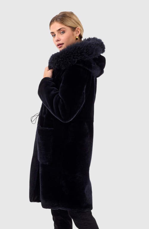 Gorski Reversible Shearling Parka With Trim In Black
