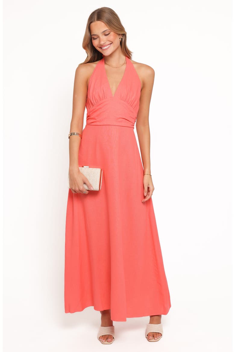 Marie Halter Maxi Dress, Alternate, color, CORAL