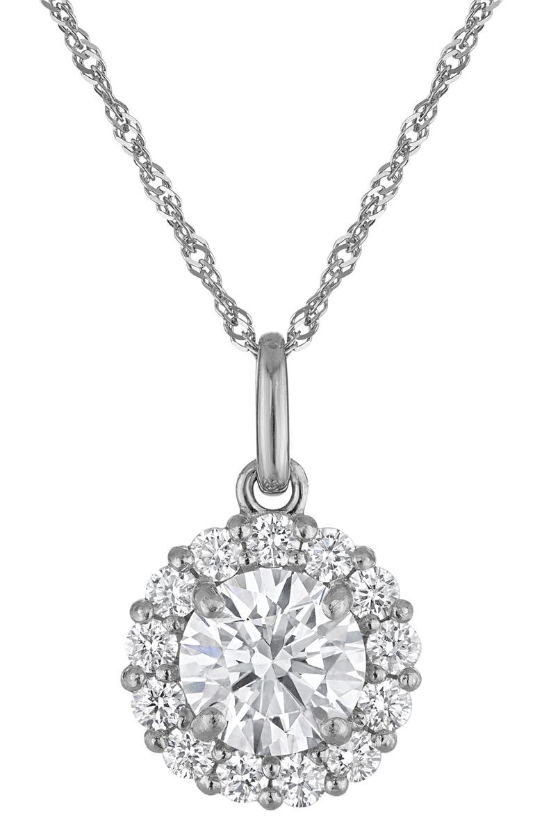 FZN 14K Gold Lab Grown Diamond Pendant Necklace, Main, color, White