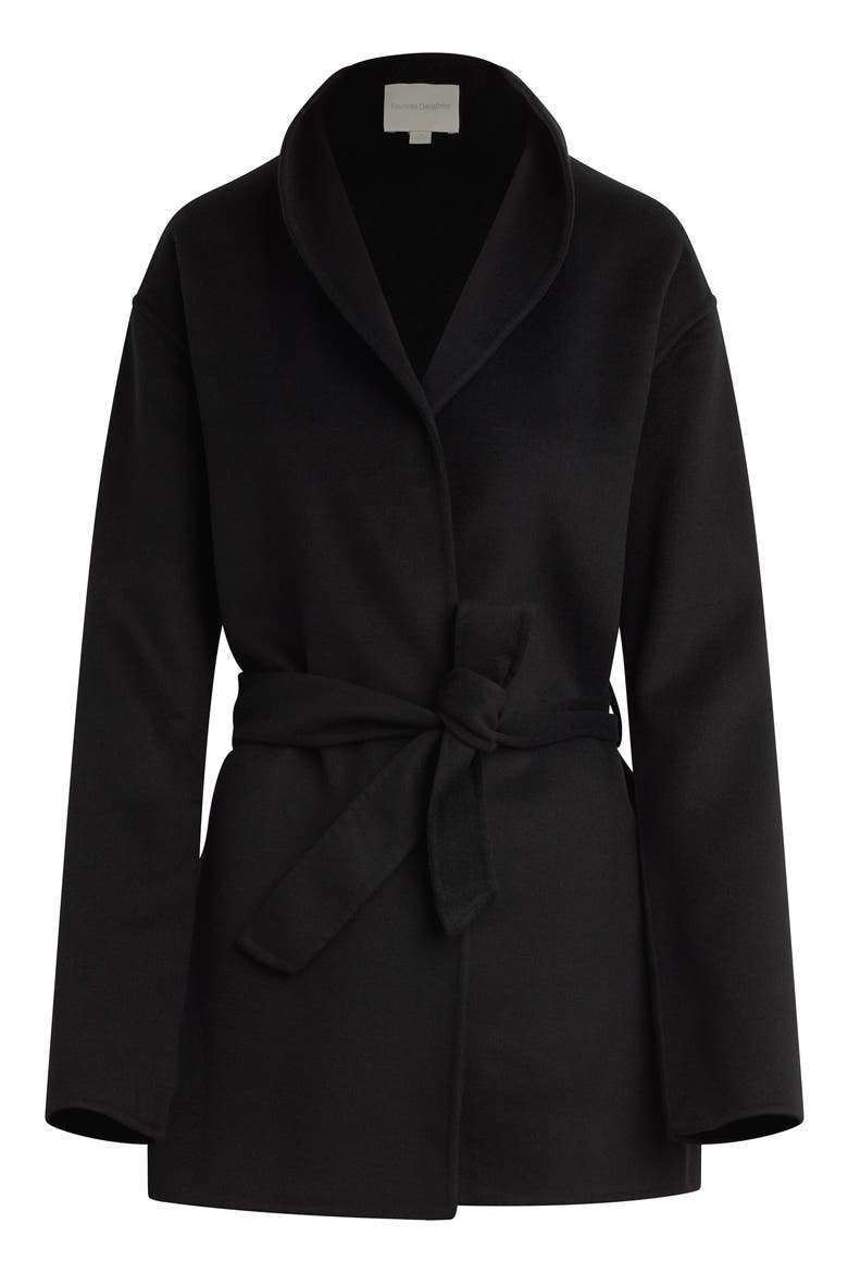 The Jasper Wool Blend Wrap Coat, Alternate, color, BLACK