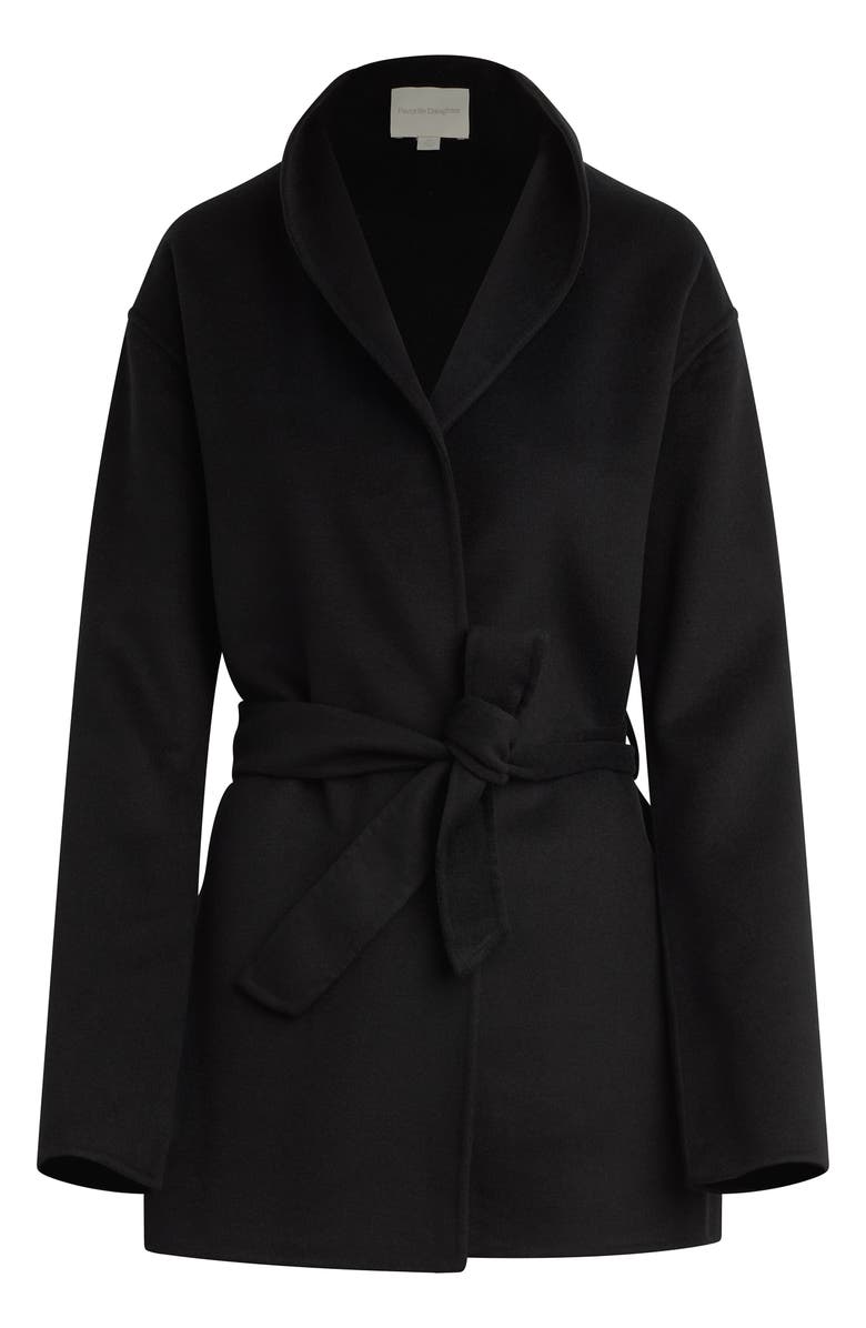 Favorite Daughter The Jasper Wool Blend Wrap Coat, Alternate, color, Black