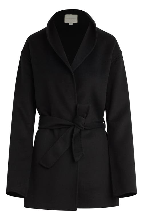 Favorite Daughter The Jasper Wool Blend Wrap Coat In Black