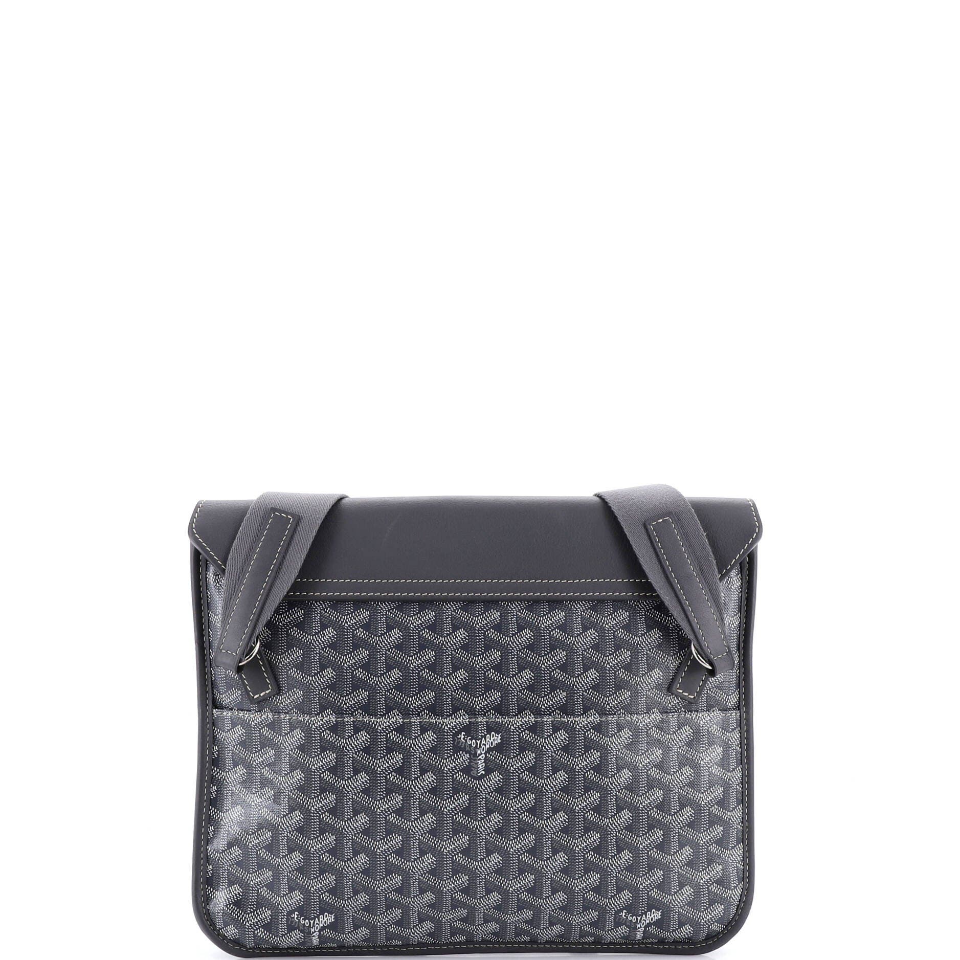 Pre-Owned Goyard Coursier Messenger Bag Coated Canvas and Leather, Alternate, color, Gray