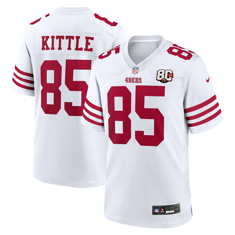 Men's Nike George Kittle White San Francisco 49ers 80th Anniversary Game Jersey