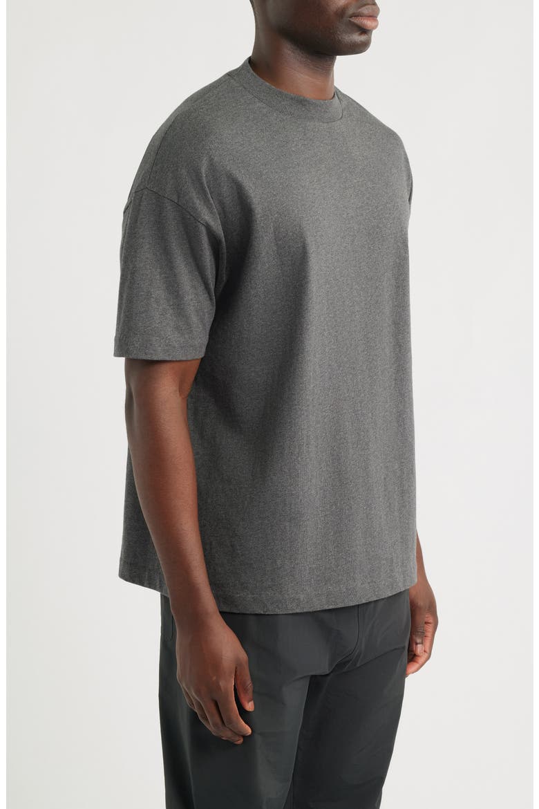 Embroidered Classic Short Sleeve Cotton T-Shirt, Alternate, color, CHARCOAL HEATHER