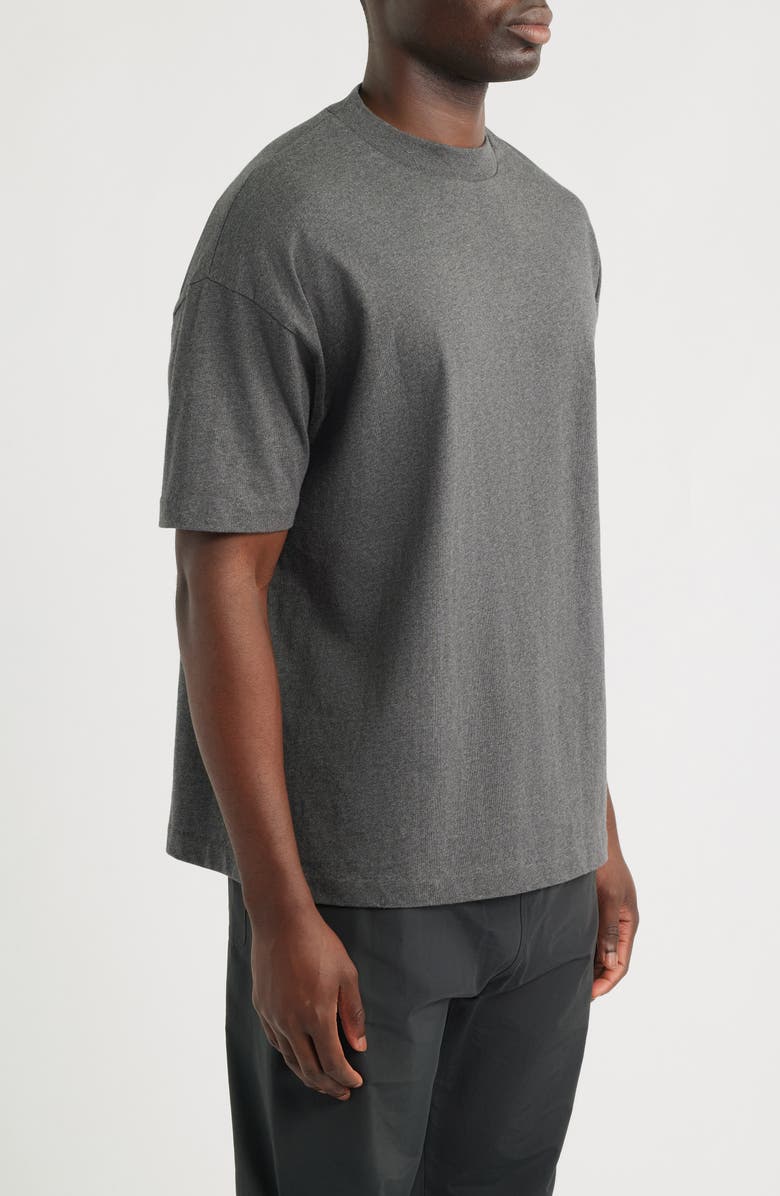 Fear of God Essentials Embroidered Classic Short Sleeve Cotton T-Shirt, Alternate, color, Charcoal Heather