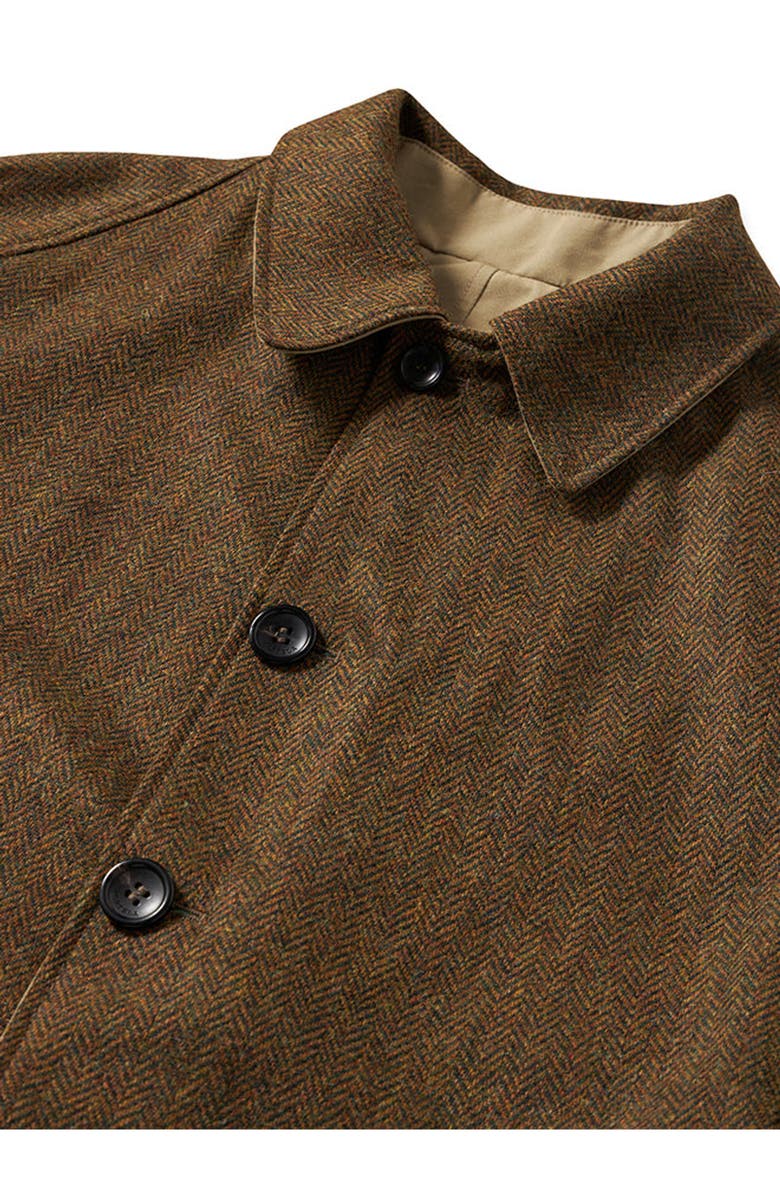 Fortela Stanford Herringbone Wool Double-Faced Single-Breasted Coat, Alternate, color, Brown