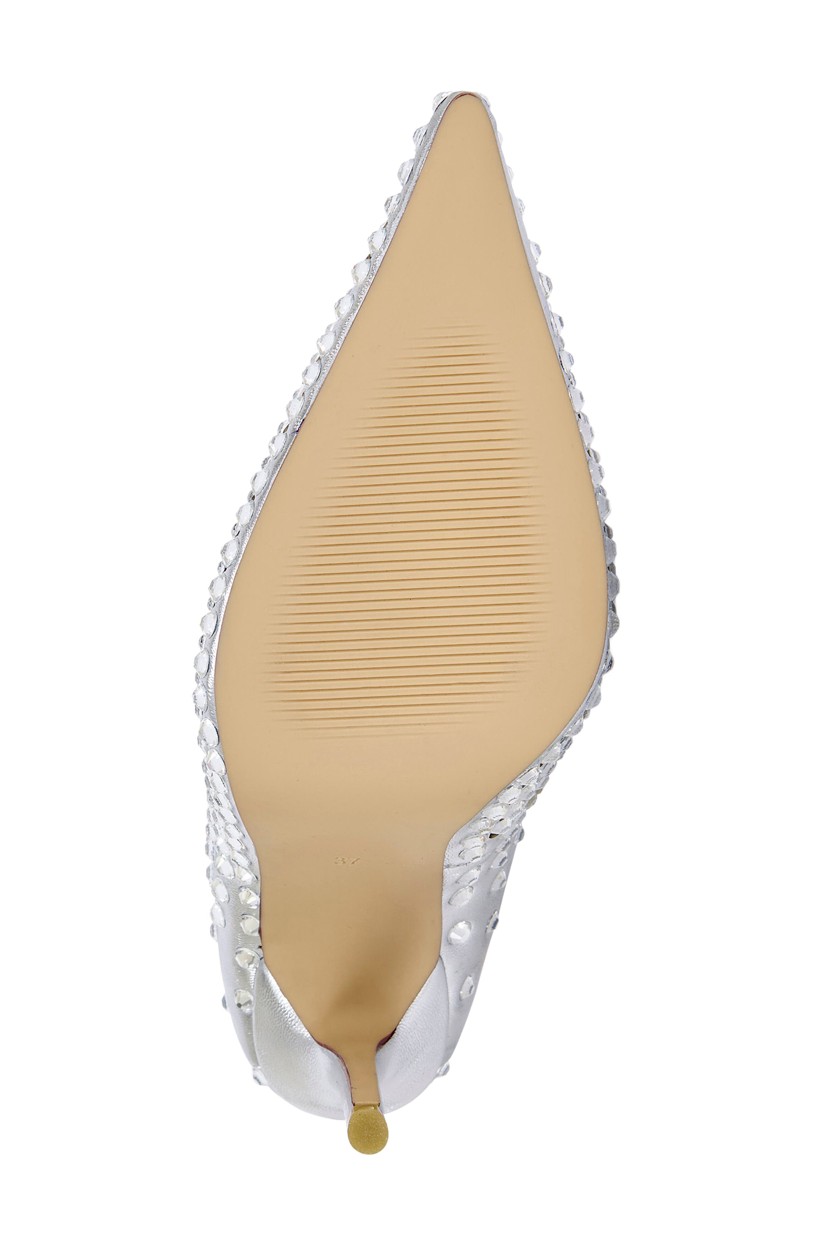 Naos Crystal Pointed Toe Pump, Alternate, color, SILVER