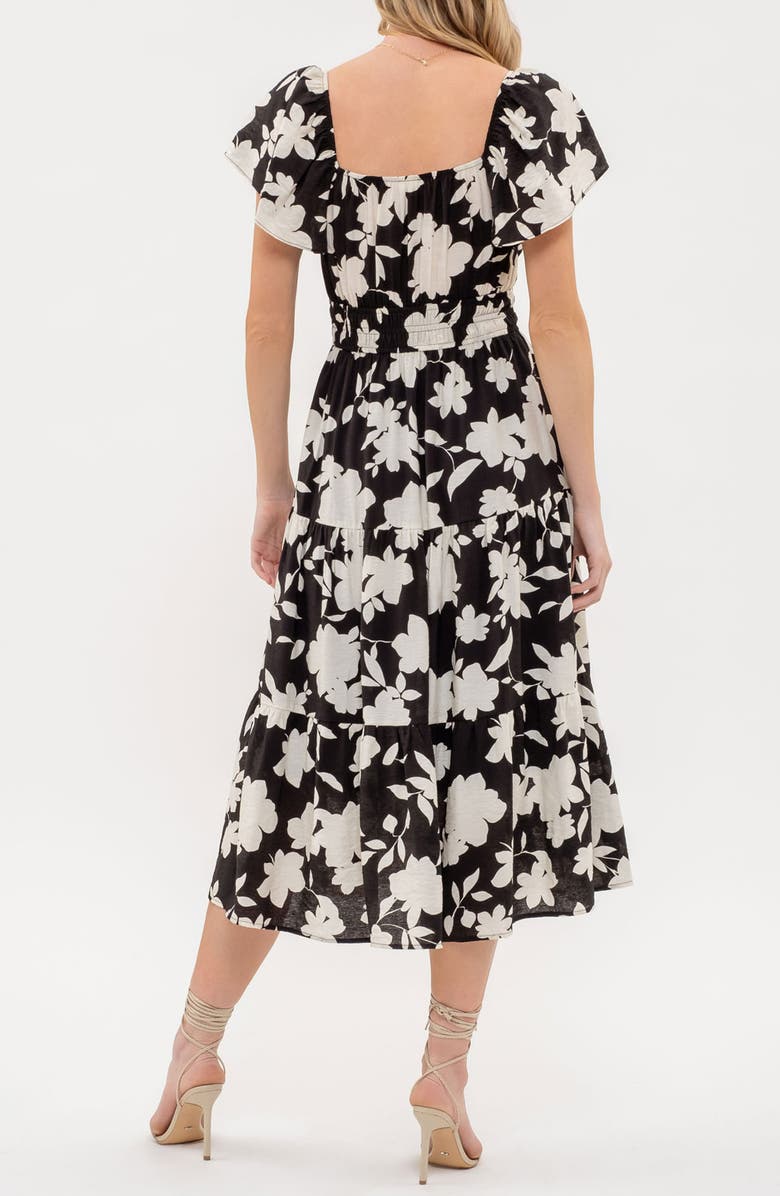 Blu Pepper Floral Tiered Midi Dress, Alternate, color, 