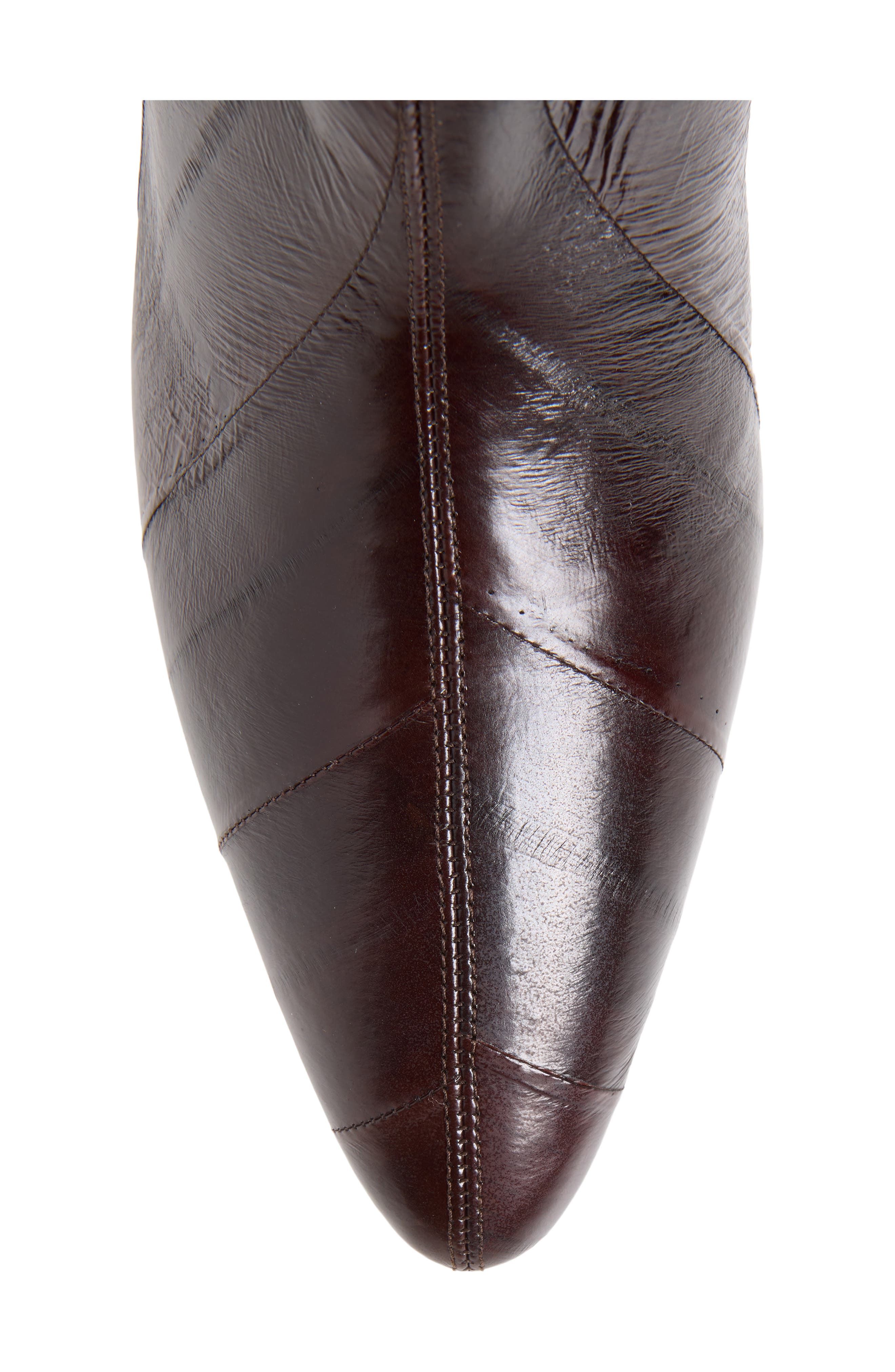 Silhouette Pointed Toe Eelskin Boot, Alternate, color, EEL DARK BROWN