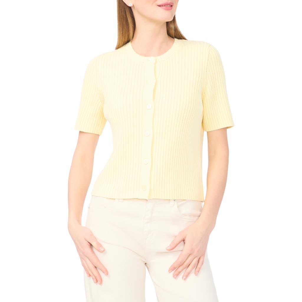 Halogen ® Ribbed Short Sleeve Cardigan