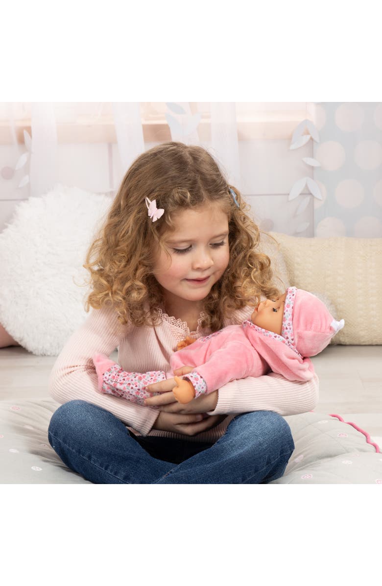 Bayer Design First Words Baby, Pink Hearts Hoodie Outfit, 15 Inch Soft Body Doll, Toddler 18mo+, Alternate, color, Multicolored