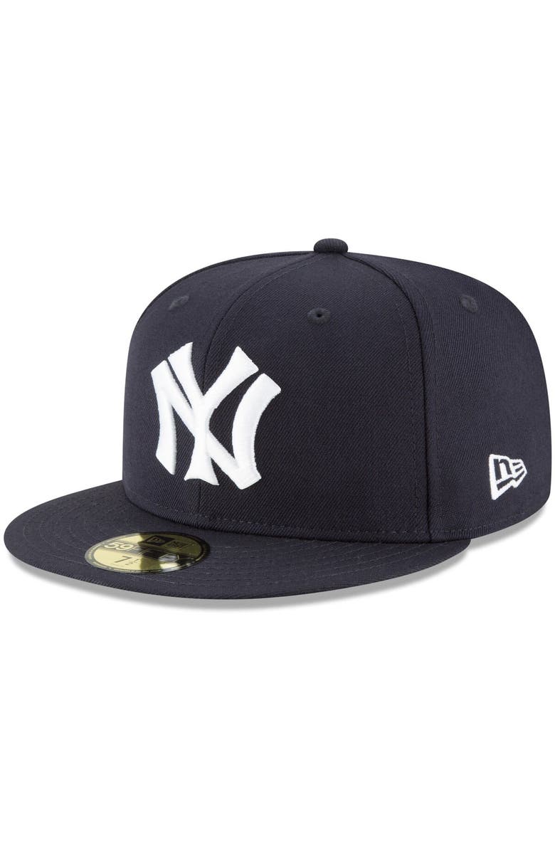 New Era Men's New Era Navy New York Yankees Cooperstown Collection Wool 59FIFTY Fitted Hat, Main, color, Navy
