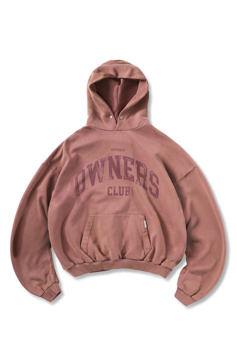 Represent Owners' Club Cotton Graphic Hoodie, Alternate, color, Smoked Rose