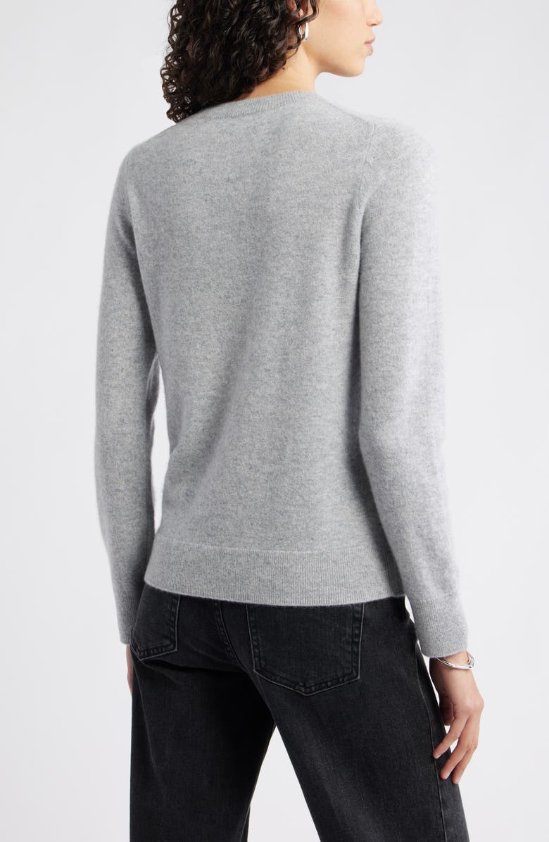 Nordstrom Cashmere Crewneck Sweater, Alternate, color, Grey Silk Heather