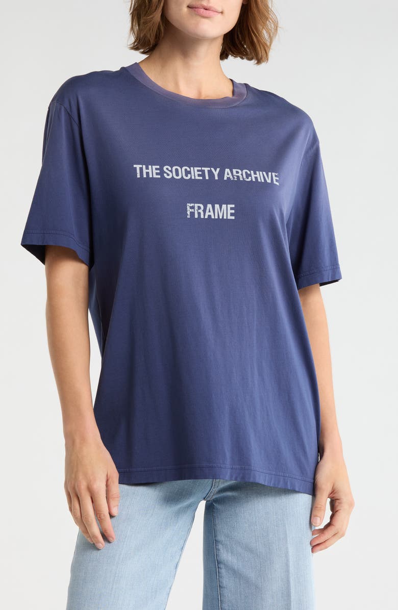 FRAME Soa Cotton Graphic Print T-Shirt, Main, color, Dark Navy