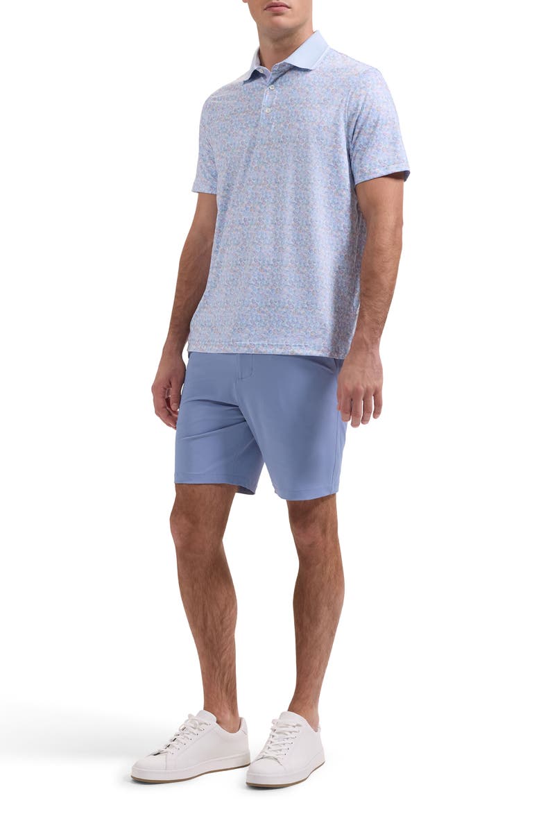 Bugatchi Three-Button Performance Polo, Alternate, color, Periwinkle