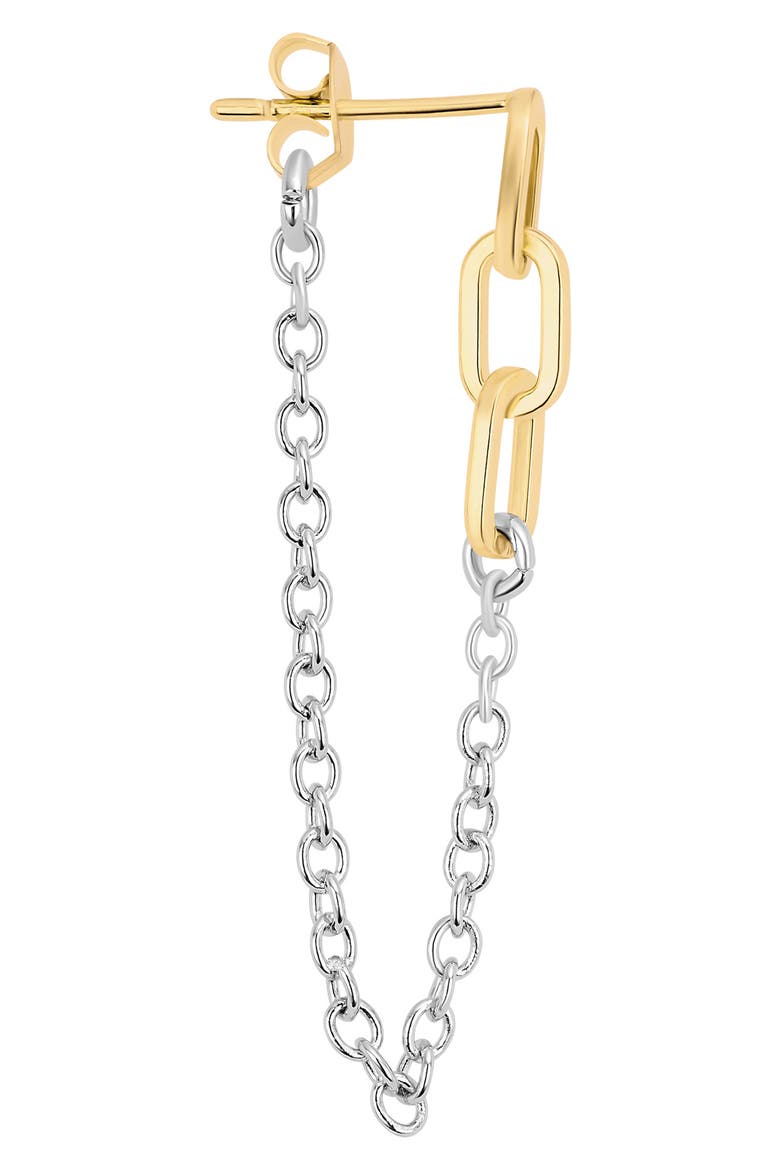 Modern Muse Two-Tone Link Chain Drop Earrings, Alternate, color, SILVER