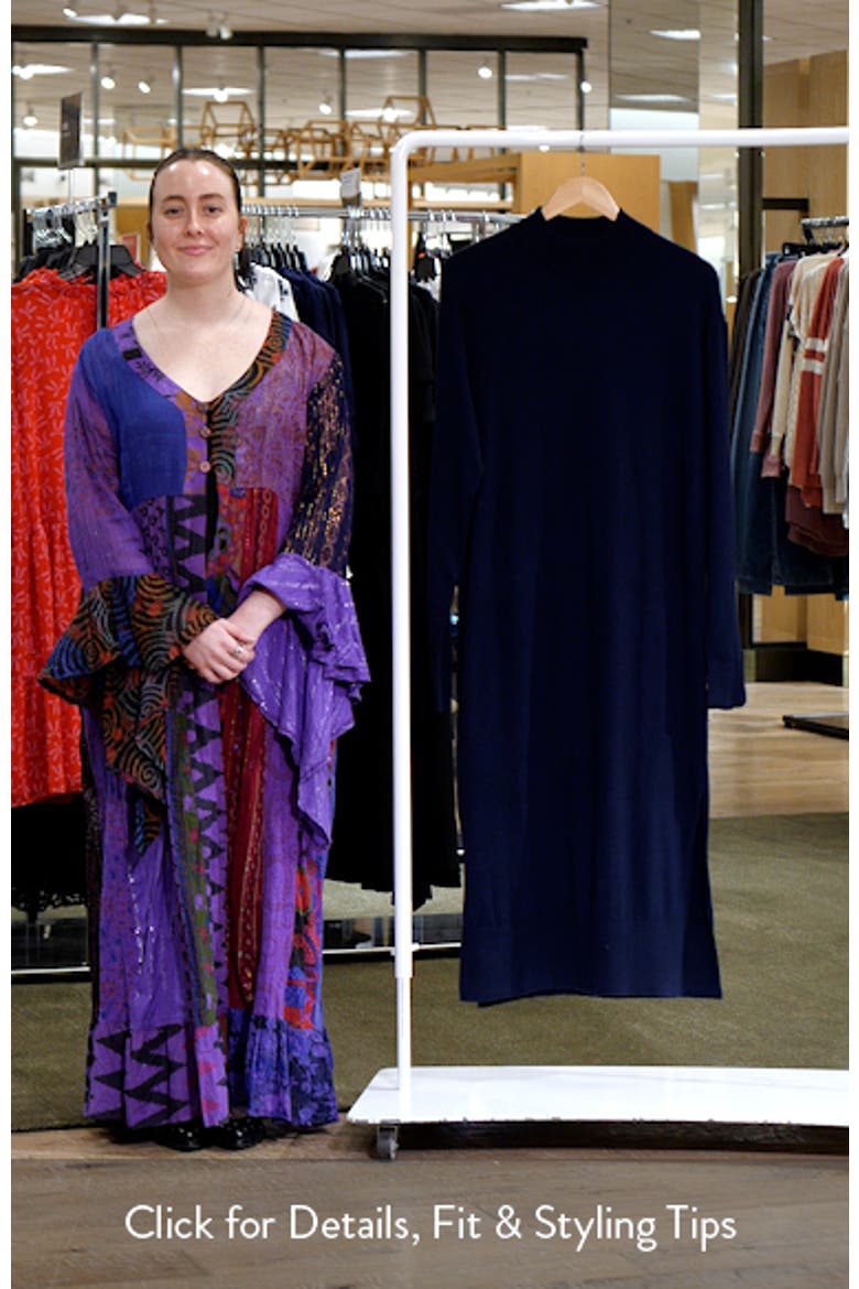 Mock Neck Long Sleeve Sweater Dress video