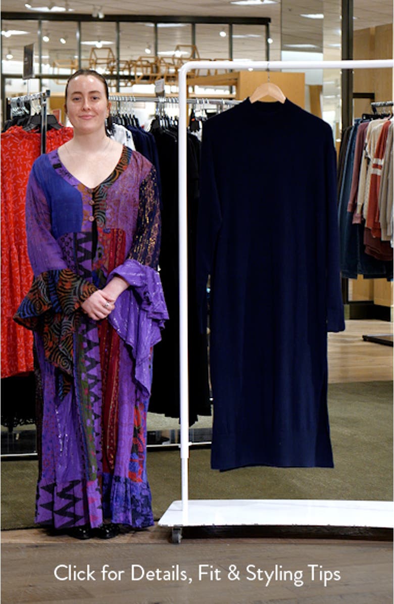 Mock Neck Long Sleeve Sweater Dress, sales video thumbnail