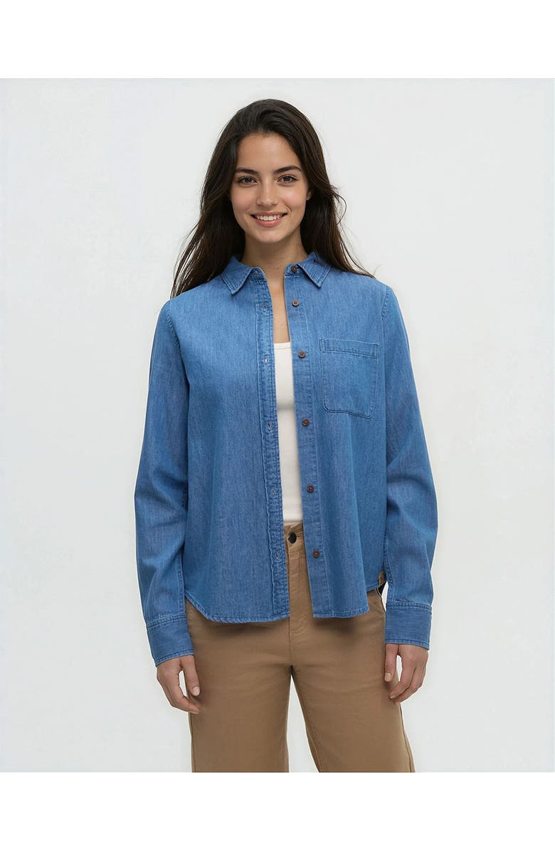 tentree Denim Sloan Shirt, Main, color, Mid Wash