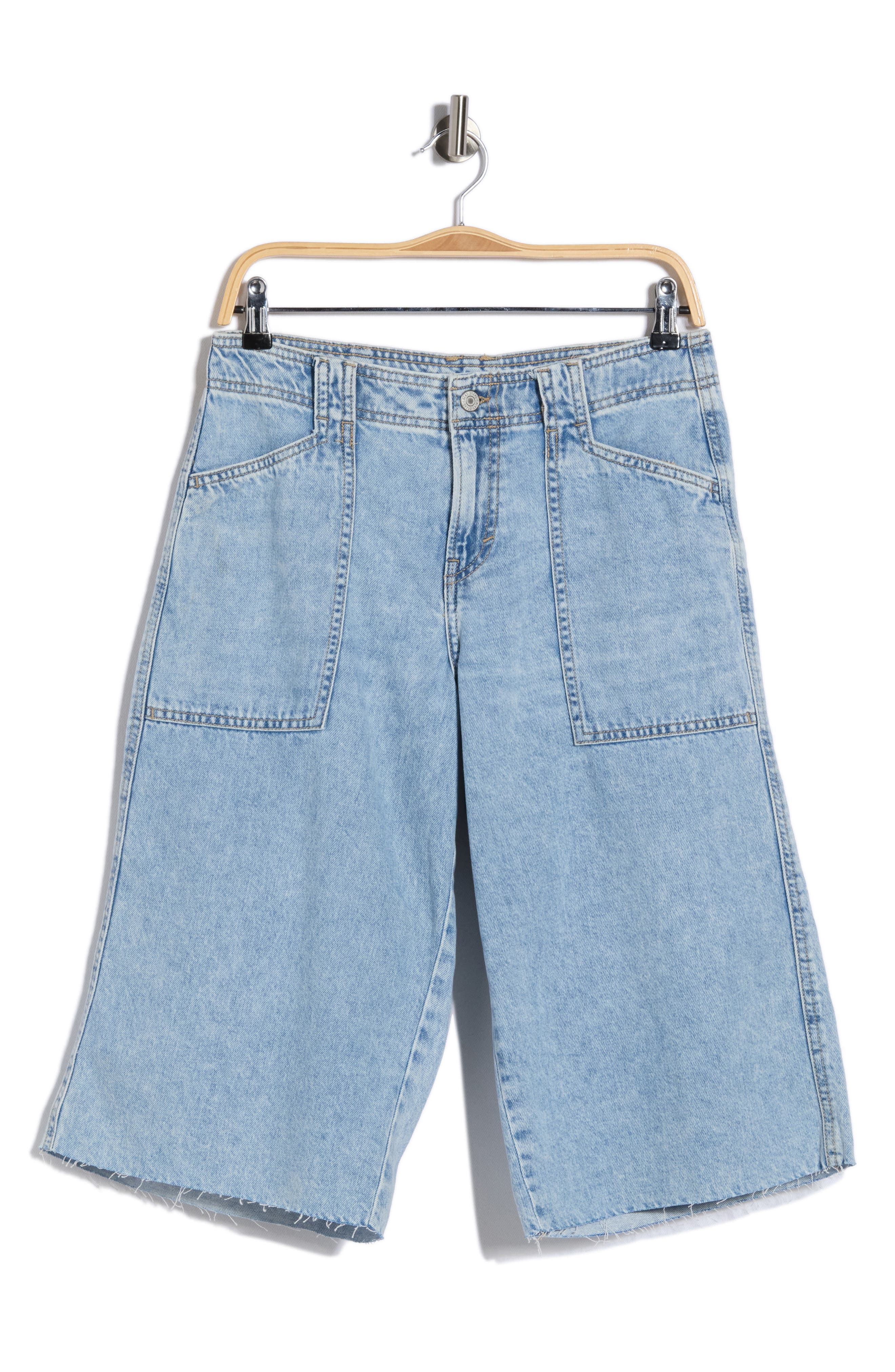 Lucky Brand Raw Hem Denim Culottes