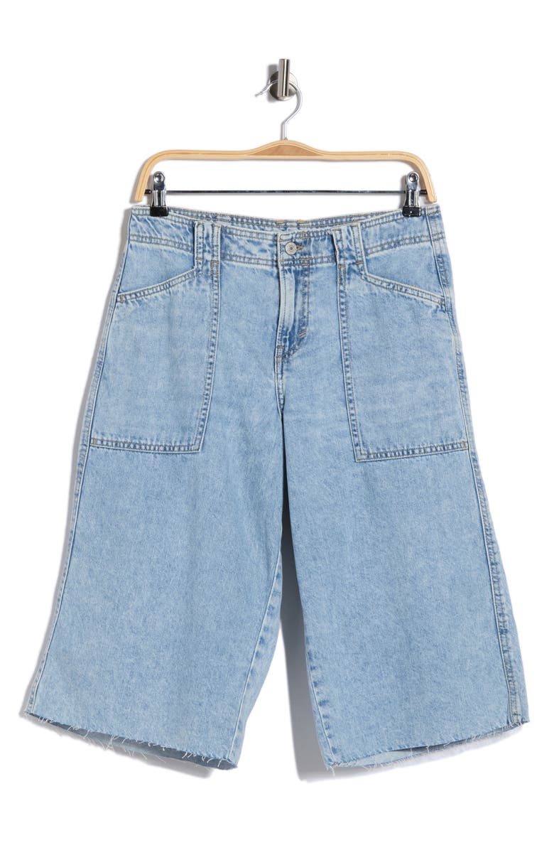 Lucky Brand Raw Hem Denim Culottes, Main, color, Locals Only Cut